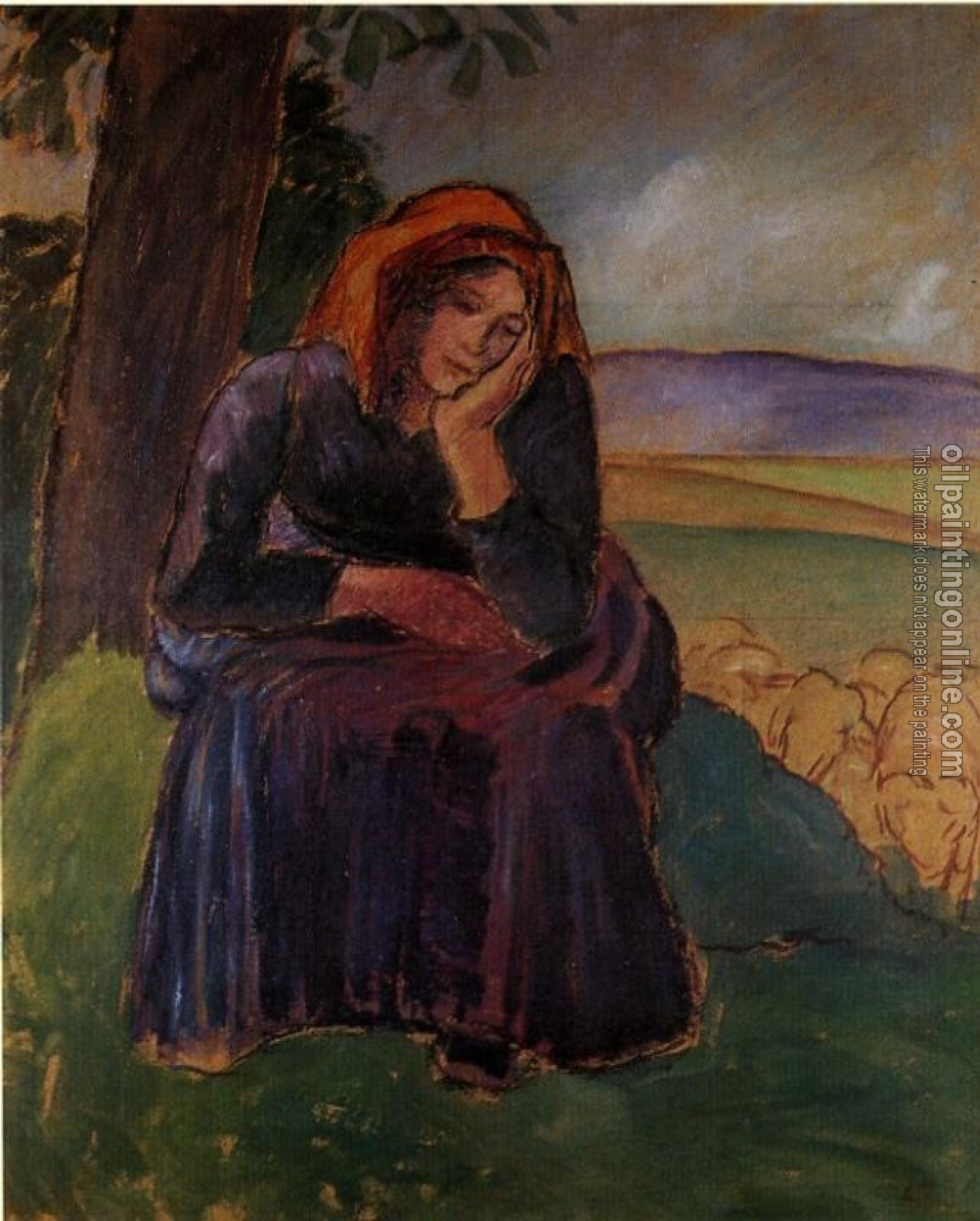 Pissarro, Camille - Seated Shepherdess
